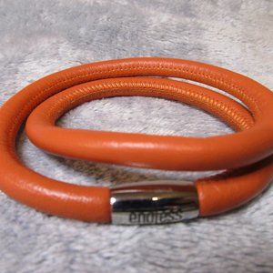 Endless By JLO Double Bracelet Coral Leather 8 inch NEW A1